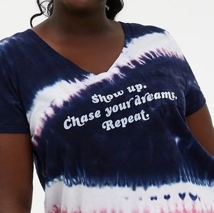 Torrid POCKET TEE - HERITAGE SLUB SHOW UP NAVY & PINK TIE-DYE
